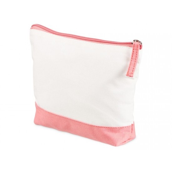 Косметичка хлопковая Cotton, белый/пыльно-розовый