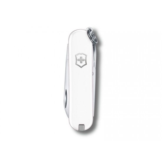 Нож-брелок VICTORINOX Classic SD Colors Falling Snow, 58 мм, 7 функций, белый