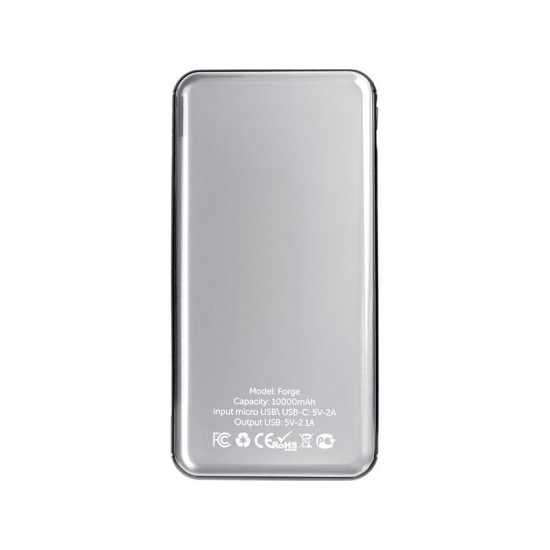 Внешний аккумулятор Forge, Evolt, металл, 10000mah, белый