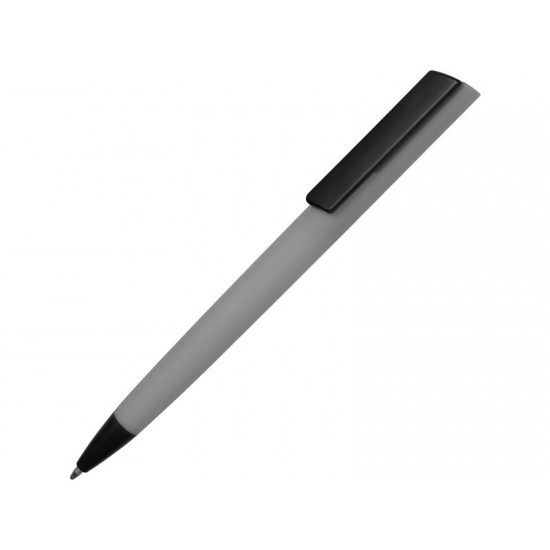 Ручка пластиковая soft-touch шариковая Taper, серый/черный