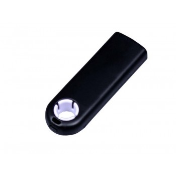 USB-флешка промо на 4 Гб прямоугольной формы, выдвижной механизм, белый