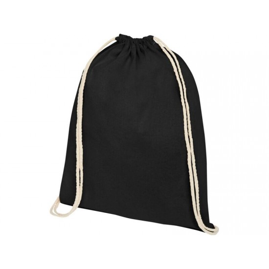 Рюкзак со шнурком Tenes из хлопка плотностью 140 г/м², черный