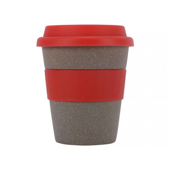 Стакан с силиконовой крышкой Café, красный