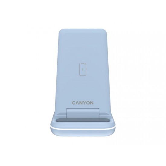 Беспроводное зарядное устройство 3-в-1 CANYON WS-304 (CNS-WCS304B), 15W, голубой