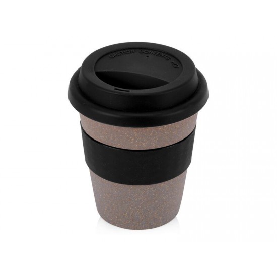 Стакан с силиконовой крышкой Café, черный
