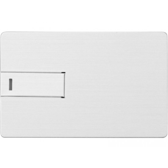 Флеш-карта USB 2.0 16 Gb в виде металлической карты Card Metal, серебристый