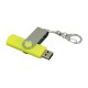 Флешка с  поворотным механизмом, c дополнительным разъемом Micro USB, 64 Гб, желтый