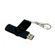 Флешка с поворотным механизмом, c дополнительным разъемом Micro USB, 64 Гб, черный