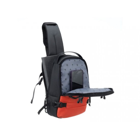 Рюкзак на одно плечо TORBER Xtreme, оранжевый/чёрный, 20 х 8 х 31 см, 5л