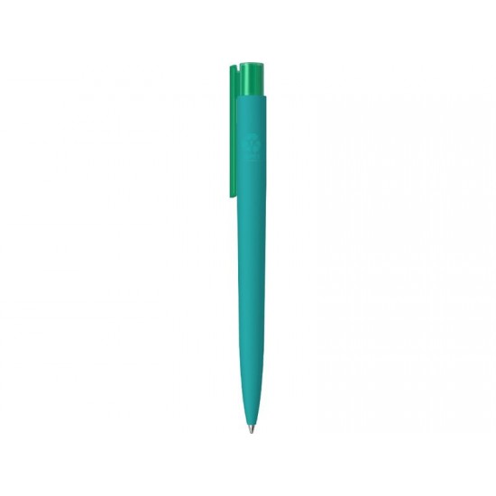 Шариковая ручка RECYCLED PET PEN PRO K transparent GUM soft-touch, бирюзовый