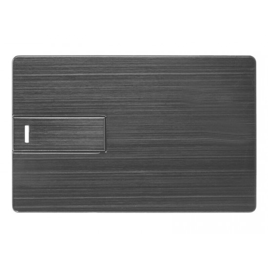 Флеш-карта USB 2.0 16 Gb в виде металлической карты Card Metal, темно-серый