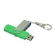 Флешка с  поворотным механизмом, c дополнительным разъемом Micro USB, 32 Гб, зеленый