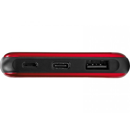 Внешний аккумулятор Forge, Evolt, металл, 10000mah, красный