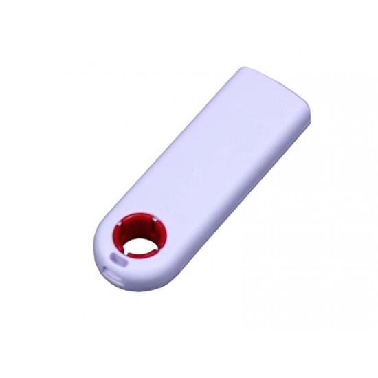 USB-флешка промо на 64 ГБ прямоугольной формы, выдвижной механизм, красный