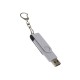 USB-флешка на 32 Гб 2 в 1 поворотный механизм, c дополнительным разъемом Type-C с одноцветным металлическим клипом, белый