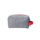 Косметичка из РПЕТ фетра с ручкой Felt, серый с красным