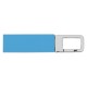 Флеш-карта USB 2.0 16 Gb с карабином Hook, голубой/серебристый