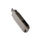 USB-флешка на 32 Гб поворотный механизм 2 в 1, c дополнительным разъемом Type-C с одноцветным металлическим клипом, серый