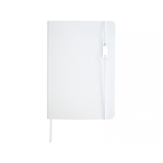 Набор Legato Elegance из блокнота формата А5 в твердой обложке и ручки-роллера, белый/белый