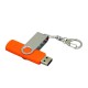 Флешка с  поворотным механизмом, c дополнительным разъемом Micro USB, 16 Гб, оранжевый