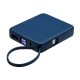 Внешний аккумулятор со встроенным кабелем USB-C Дэнси, 5000 мАч, темно-синий