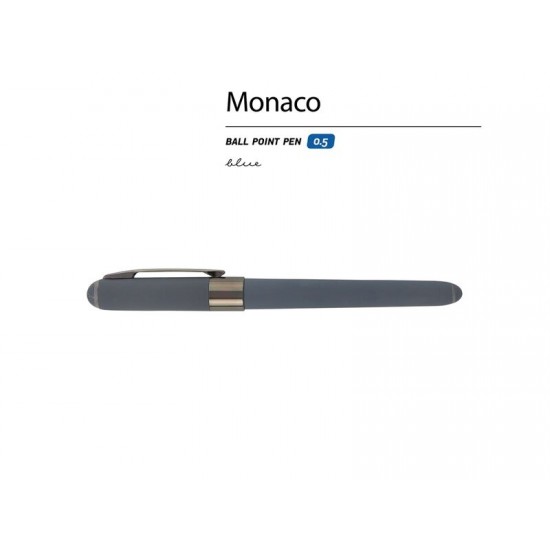 Ручка пластиковая шариковая Monaco, 0,5мм, синие чернила, графит/вороненая сталь