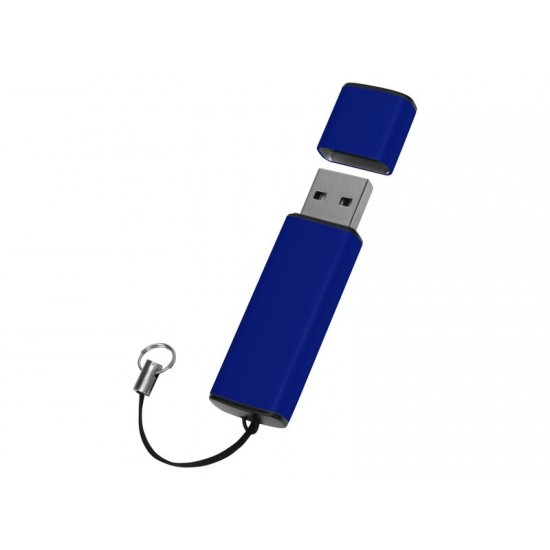Флеш-карта USB 2.0 16 Gb металлическая с колпачком Borgir, темно-синий
