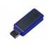 USB-флешка промо на 8 Гб прямоугольной формы, выдвижной механизм, синий