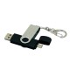Флешка с  поворотным механизмом, c дополнительным разъемом Micro USB, 64 Гб, черный