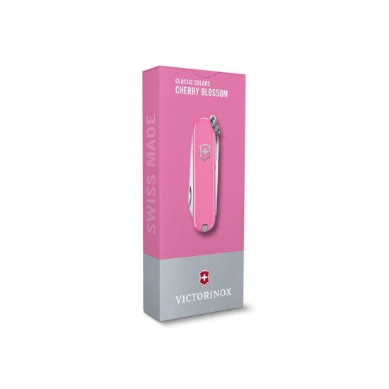 Нож-брелок VICTORINOX Classic SD Colors Cherry Blossom, 58 мм, 7 функций, розовый