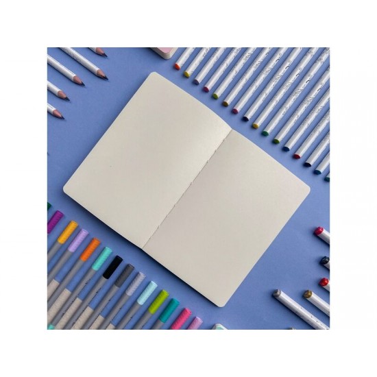 Скетчбук Sketch & Art в мягком переплете 140х210 мм, 100 л. бежевой бумаги 100 гр., голубой