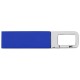 Флеш-карта USB 2.0 16 Gb с карабином Hook, синий/серебристый