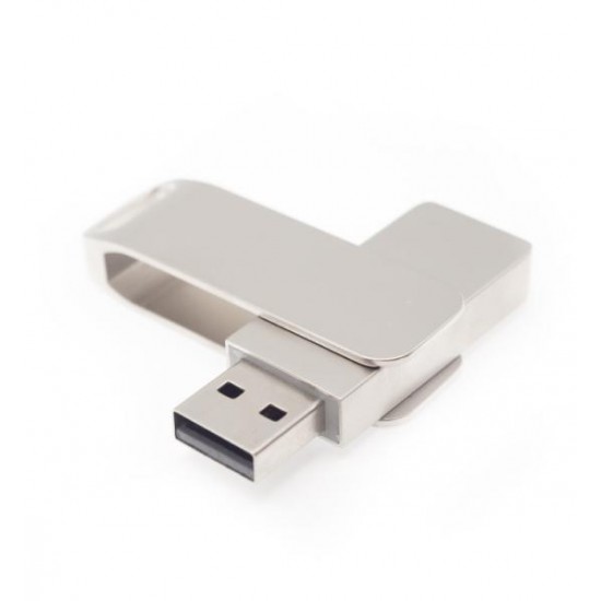 Флеш накопитель Bergamo, USB 2.0 16GB, металл, серебро
