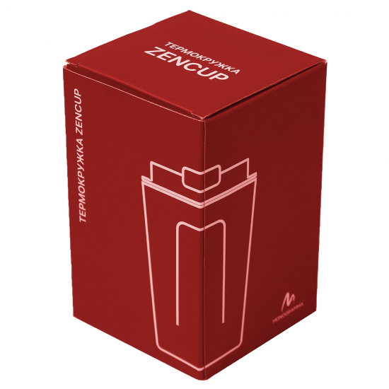 Термокружка Zencup вакуумная, стальная, 380 мл, красная