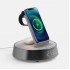 Bluetooth-колонка с беспроводной зарядкой и часами netEnergy, серая