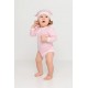 Боди детское Baby Prime, розовое с молочно-белым