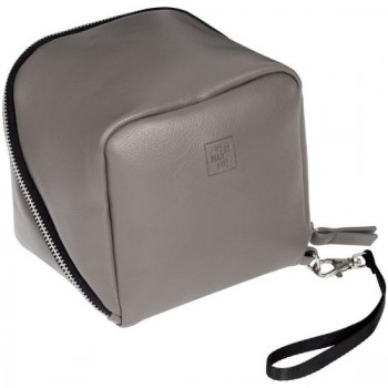 Дорожная косметичка Cubo, серая с логотипом Дорожная косметичка Cubo, серая с логотипом