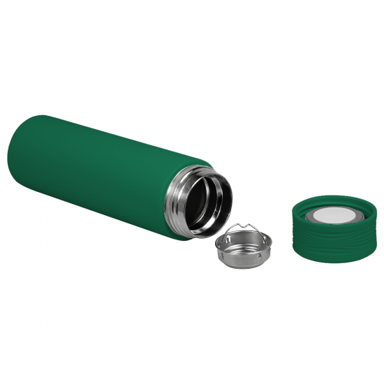 Термос Balance вакуумный стальной, 500 мл, пластиковая крышка, зеленый, матовый