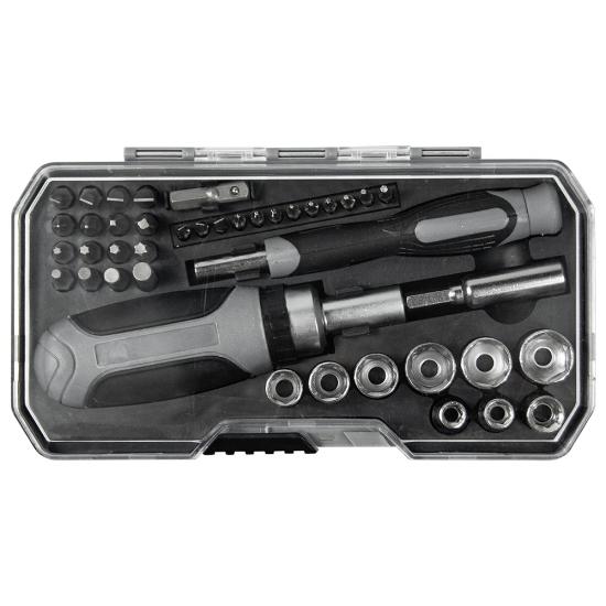 Набор инструментов Tools  Workhard, 40 инструментов,  черный, в пластиковом футляре Набор инструментов Tools  Workhard, 40 инструментов,  черный, в пластиковом футляре