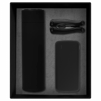 Набор подарочный Solution Prestige Trio (внешний аккумулятор, мультитул, термос), черный