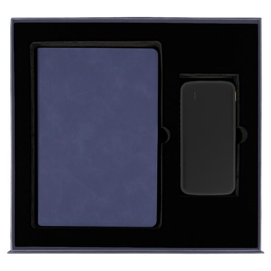 Набор подарочный Solution Prestige Duo (Ежедневник Flexy Luba, Внешний аккумулятор «Universal»), синий