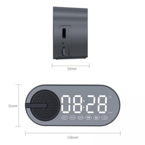 Колонка беспроводная MyTone  Sound Clock c часами, черная