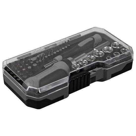 Набор инструментов Tools  Workhard, 40 инструментов,  черный, в пластиковом футляре Набор инструментов Tools  Workhard, 40 инструментов,  черный, в пластиковом футляре