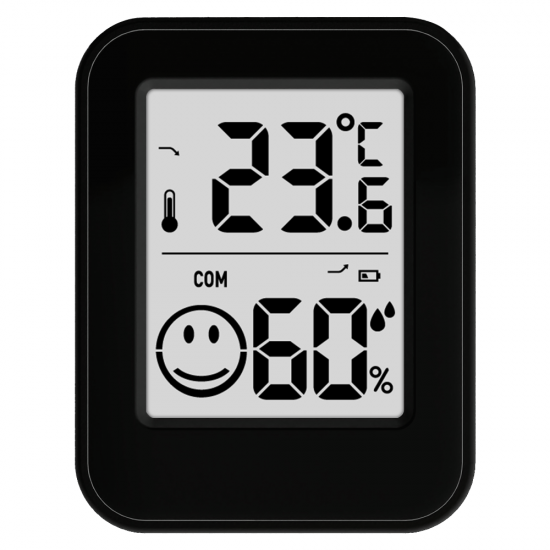 Термометр-гигрометр Phoenix настольный/настенный,с ж/к дисплеем, черный