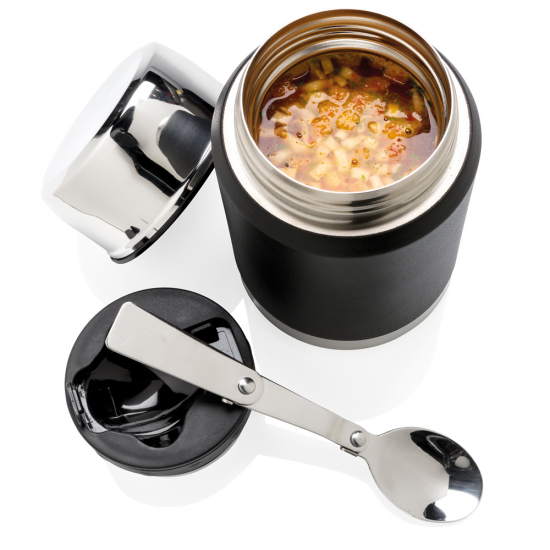 Термос для еды Tonsberg, 620 мл, металлический, черный, матовый