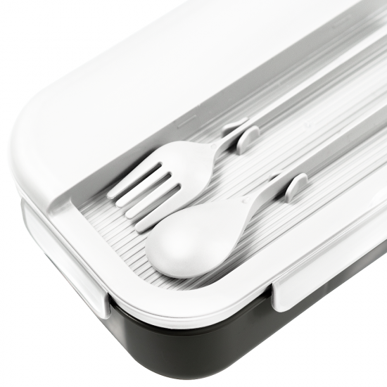 Герметичный контейнер для еды (ланч бокс)  BON VOYAGE, пластиковый, бело-серый, 1100 мл. Герметичный контейнер для еды (ланч бокс)  BON VOYAGE, пластиковый, бело-серый, 1100 мл.