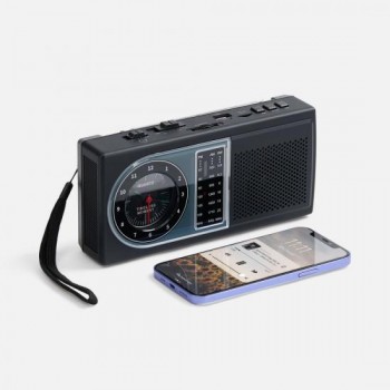 Bluetooth-колонка с радио Comradio, черная Bluetooth-колонка с радио Comradio, черная