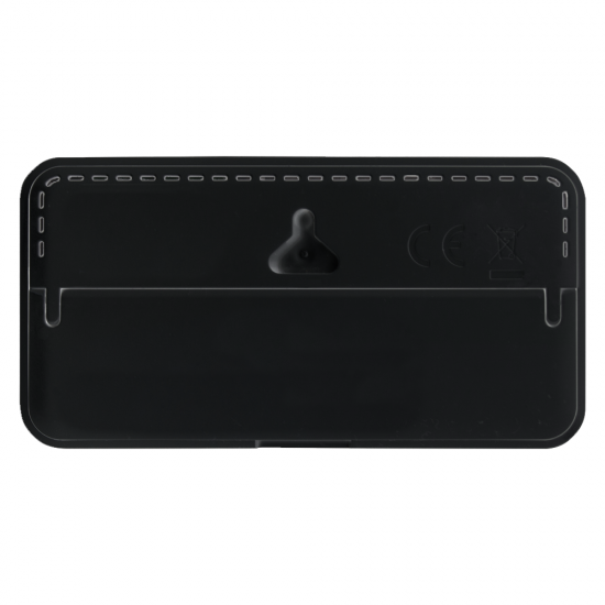 Часы настольные Chronos с термометром и гигрометром, с ж/к дисплеем, черные