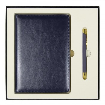Набор подарочный Solution Duo (ежедневник City Nebraska, ручка Legend Soft Touch Mirror Gold), темно-синий