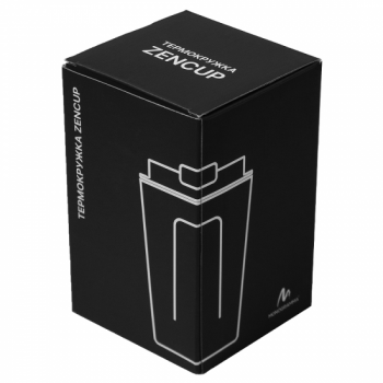 Термокружка Zencup вакуумная, стальная, 380 мл, черная